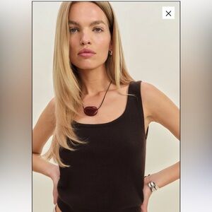 Reformation Monaco Cashmere Reversible Tank Brown - Size S